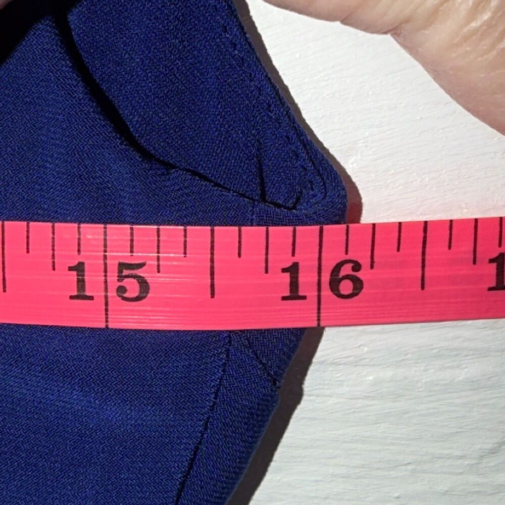 Lauren Ralph Lauren Blue Ruched Cowl Neck Stretch Sheath Dress Size 2 - Picture 9 of 11